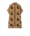 Burberry Equestrian Knight Knitted Poncho In Brown