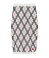 Burberry Ekd Jacquard Checked Knitted Midi Skirt