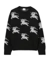 Burberry Ekd Cotton Silk Jacquard Sweater In Black