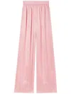 Burberry Ekd Silk Jacquard Wide-leg Trousers In Pink