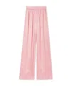 Burberry Ekd Silk Jacquard Wide-leg Trousers In Pink