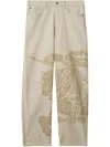 Burberry Regular Fit Ekd Jeans In Neutrals