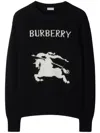 Burberry Cashmere Sweater With Bold Horse Graphic And Crew Neck In Black