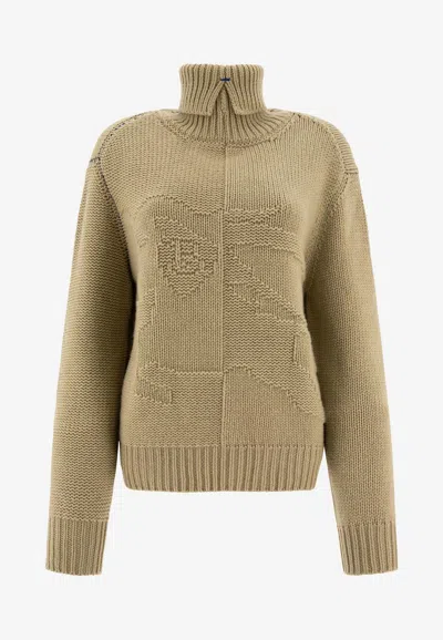 BURBERRY EKD KNITTED CASHMERE TURTLENECK SWEATER