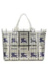 Burberry Transparent Check Pattern Tote Bag With Double Handles In Multicolor