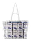 Burberry Ekd Label Tote Bag In White