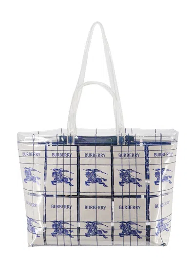 Burberry Ekd Label Tote Bag In White