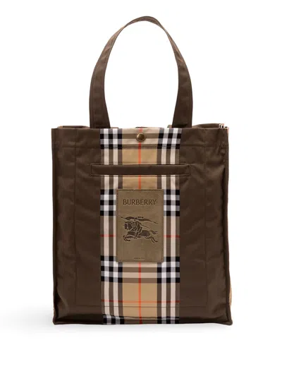 Burberry `ekd Label` Tote In Brown
