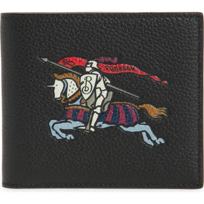 Burberry Ekd Leather Bifold Wallet In Black