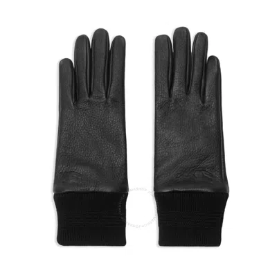 Burberry Ekd Leather Gloves In Black