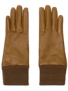 Burberry Leather Gloves In Brown