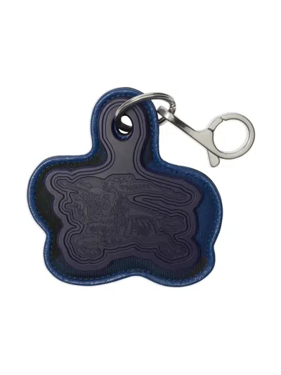 Burberry Ekd Leather Keyring In Black