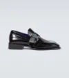 Burberry Equestrian Knight Shield Loafers In Black