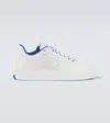 Burberry Calf Leather Sneakers With Contrasting Sole And Woven Laces In White
