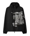 Burberry Black Nylon Ekd Hooded Jacket In Black