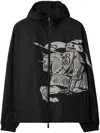 Burberry Black Nylon Ekd Hooded Jacket In Schwarz