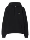 Burberry Men Black Sweatshirt With Ekd Embroidery On The Front And Logo Print On The Rear In Cotton In Black