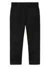 Burberry Ekd-logo Cotton Trousers In Black