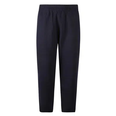 Burberry Ekd Logo Embroidered Cotton Jogging Pants In Blue