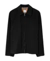 Burberry Collared Rain-resistant Harrington Jacket Cuffs In Black