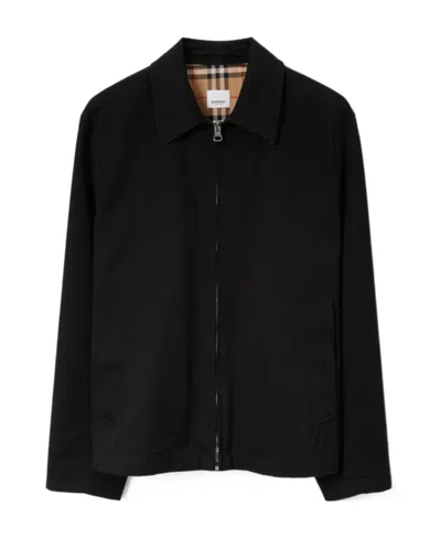 BURBERRY BURBERRY EKD LOGO-EMBROIDERED ZIPPED JACKET