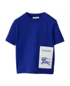 Burberry Ekd Logo-patch Cotton T-shirt In Blue