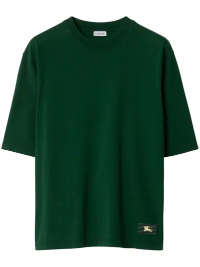 Burberry Ekd Logo-patch Jersey T-shirt In Green