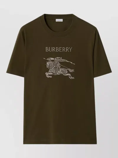 Burberry Ekd Logo T Shirt Short Sleeves Crew In Green