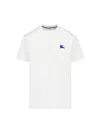 Burberry Mens Salt Ekd-embroidered Short-sleeve Cotton-jersey T-shirt