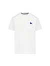 Burberry Mens Salt Ekd-embroidered Short-sleeve Cotton-jersey T-shirt In White
