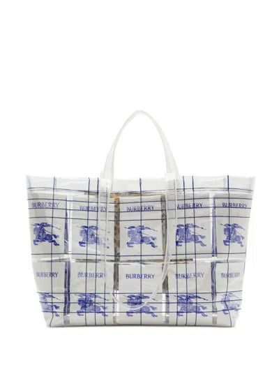 Burberry Multicolor White Logo Tote Bag