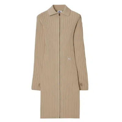 Burberry Ekd Logo Viscose-blend Dress In Green