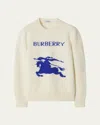 Burberry Ekd Intarsia Knit Wool Sweater In Beige