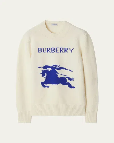 Burberry Intarsia-knit Wool And Cashmere-blend Sweater In Beige