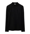 Burberry Ekd Long-sleeve Polo Shirt In Black