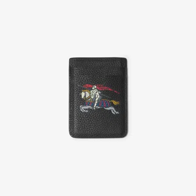 Burberry Ekd Magnetic Card Case In Black