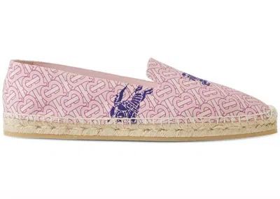 Pre-owned Burberry Ekd Monogramprint Espadrilles (women's) Sneakers In Pink