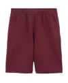 Burberry Ekd Motif Cotton Shorts In Red