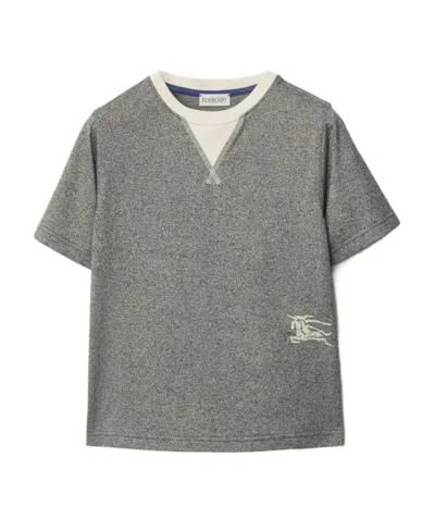 Burberry Ekd-motif Cotton T-shirt In Gray