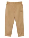 Burberry Childrens Ekd Motif Cotton Twill Trousers In Neutrals
