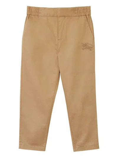 Burberry Kids'  Childrens Ekd Motif Cotton Twill Trousers In Archive Beige