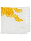 Burberry Ekd-motif Fringed Scarf In White
