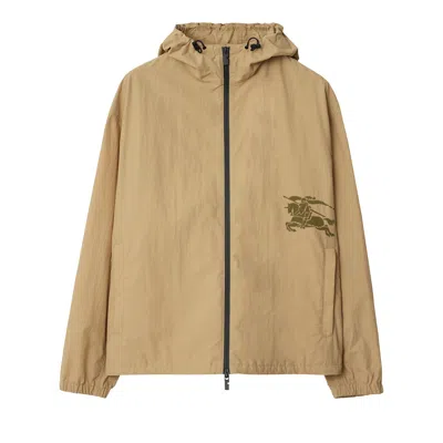 Pre-owned Burberry Ekd Motif Lightweight Hooded Jacket 'cracker' | Tan | Men's Size Xxl