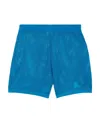 Burberry Ekd-motif Mesh Shorts In Blue