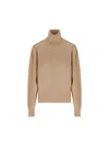Burberry Ekd-motif Turtleneck Knitted Jumper In Brown