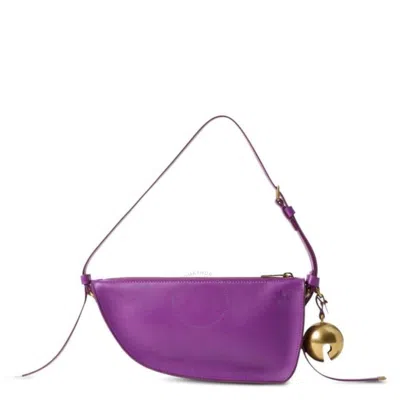 Burberry Ekd Nappa Leather Mini Sheild Sling Bag In Purple