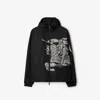 Burberry Black Nylon Ekd Hooded Jacket In Black