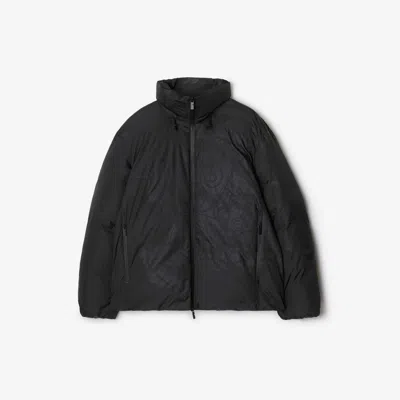 Burberry Equestrian Knight Padded Jacket In Black