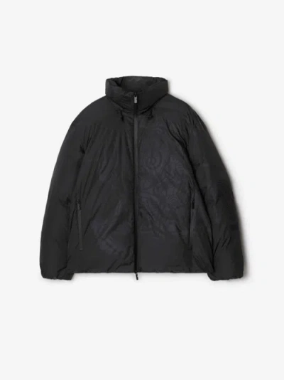 Burberry Equestrian Knight Padded Jacket In Black