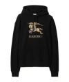 Burberry Men Black Hoodie With Drawstring Hood And Ekd Print And Logo Lettering On The Front In Cott In Black